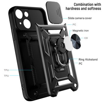 Odolné puzdro na Apple iPhone 12 Pro Camshield Ring Armor čierne