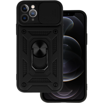 Odolné puzdro na Apple iPhone 12 Pro Camshield Ring Armor čierne