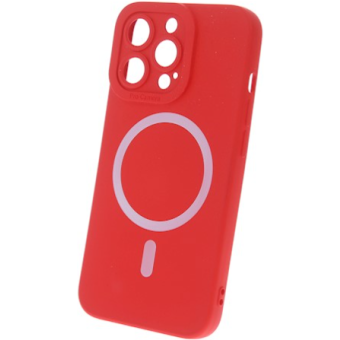 Silikónové puzdro na Apple iPhone 14 Silicon MagSafe červené