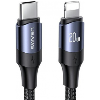 Kábel USAMS U71, USB-C na Lightning 20W PD, 3m, čierny
