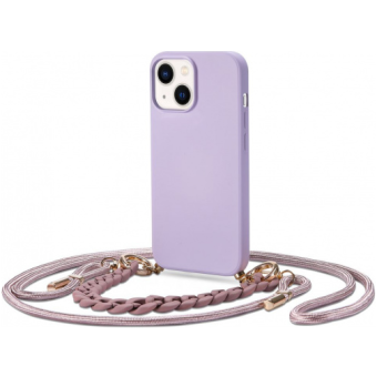 Silikónové puzdro na Apple iPhone 13 Tech-Protect Icon Chain fialové