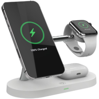 Bezdrôtová nabíjačka Tech-Protect A14 3v1 MagSafe biela