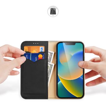 Diárové puzdro na Apple iPhone 14 Pro Max Dux Ducis Hivo Leather Flip čierne