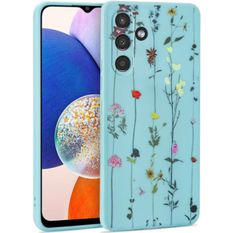Silikónové puzdro na Samsung Galaxy A14 5G A146 Tech Protect Mood Garden modré