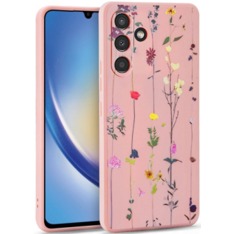Silikónové puzdro na Samsung Galaxy A34 5G A346 Tech Protect Mood Garden ružové