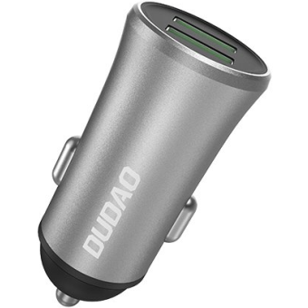 Autonabíjačka Dudao 2xUSB 3.1A strieborná