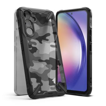 Odolné puzdro na Samsung Galaxy A34 5G A346 Fusion-X Camouflage čierne