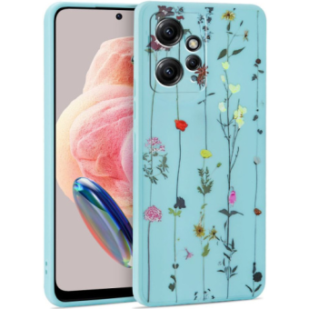 Silikónové puzdro na Xiami Redmi Note 12 LTE Tech-Protect Mood Garden modré