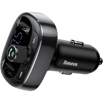 Baseus S-09 FM Transmiter Bluetooth MP3, 2 x USB-A 4,8A čierny
