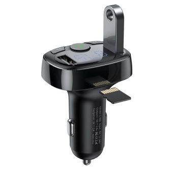 Joyroom FM transmitter JR-CL02, Bluetooth 5.0 MP3 micro SD car charger 2x USB 18 W 3 A Quick Charge 3.0 čierny