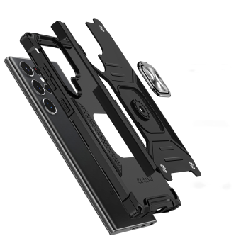 Odolné puzdro na Samsung Galaxy S23 Ultra 5G S918 Ring Armor Rugged čierne