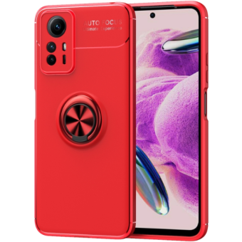 Plastové puzdro na Xiaomi Redmi Note 12S Metal Ring červené