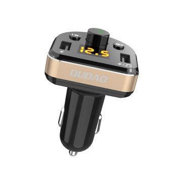 Dudao R2Pro, FM transmitter + Autonabíjačka, 2xUSB, 15W, čierny