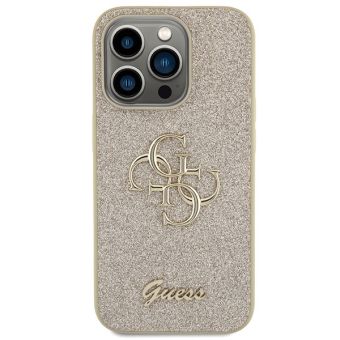 Obal Guess PU Fixed Glitter 4G Metal Logo Apple iPhone 15 Pro Max GUHCP15XHG4SGD Gold
