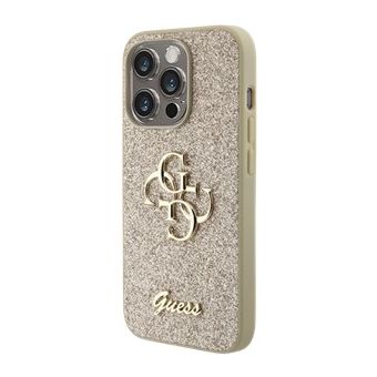 Obal Guess PU Fixed Glitter 4G Metal Logo Apple iPhone 15 Pro Max GUHCP15XHG4SGD Gold