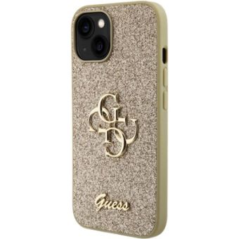 Obal Guess PU Fixed Glitter 4G Metal Logo Apple iPhone 15 GUHCP15SHG4SGD Gold