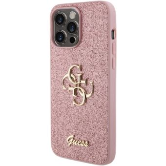 Obal Guess PU Fixed Glitter 4G Metal Logo Apple iPhone 15 Pro Max GUHCP15XHG4SGP Pink