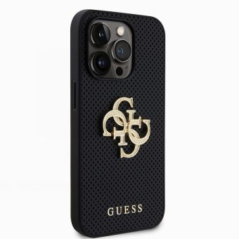 Obal Guess PU Perforated 4G Glitter Metal Logo Apple iPhone 14 Pro Max GUHCP14XPSP4LGK Black