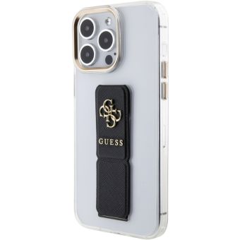 Obal Guess PU Grip Stand 4G Metal Logo Apple iPhone 15 Pro GUHCP15LHGSSA4K Black
