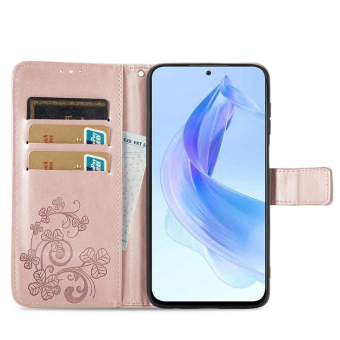 Diárové puzdro na Honor 90 Lite 5G MEZZO kvety zlato-ružové