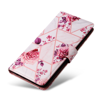 Diárové puzdro na Samsung A14 5G A146 Marble Bronze Book kvety