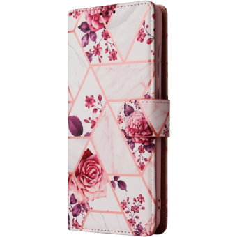 Diárové puzdro na Samsung A14 5G A146 Marble Bronze Book kvety