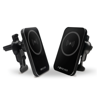Forever MACH-100 car holder for air vent magnetic with wireless charging black 15W