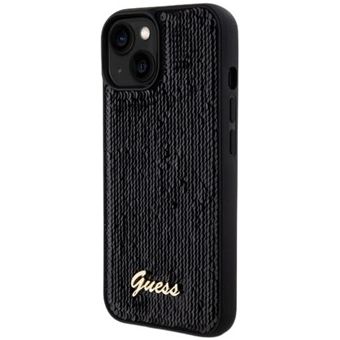 Obal Guess Sequin Script Logo Apple iPhone 15 GUHCP15SPSFDGSK Black 