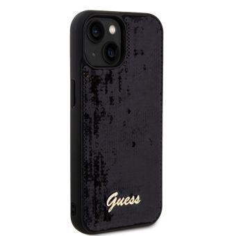 Obal Guess Sequin Script Logo Apple iPhone 15 Plus GUHCP15MPSFDGSK Black
