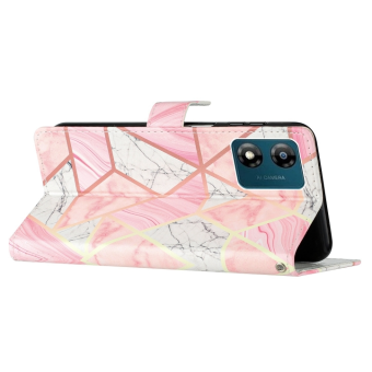 Diárové puzdro na Motorola Moto E13 Marble Book ružové