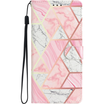 Diárové puzdro na Motorola Moto E13 Marble Book ružové