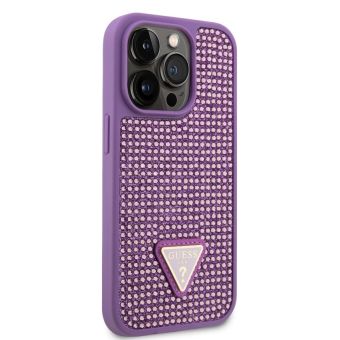 Obal Guess Rhinestones Triangle Metal Logo Apple iPhone 15 Pro Max GUHCP15XHDGTPU Purple