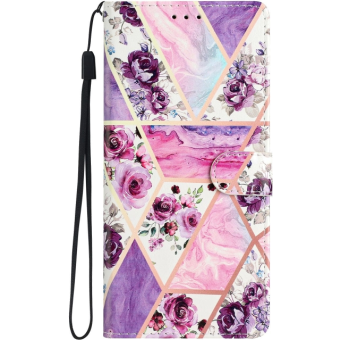 Diárové puzdro na Xiaomi Redmi 9C/10A Marble Book fialové