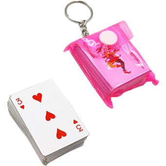 Prívesok na kľúče, hracie karty, ružové