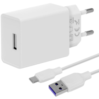 OBAL:ME sieťová nabíjačka USB-A 10W + kábel USB-A/USB-C 1m biela