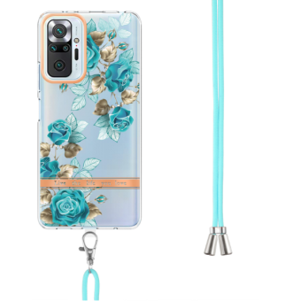 Silikónové puzdro na Xiaomi Redmi Note 10 Pro/Note 10 Pro Max Flower TPU (so šnúrkou) modré