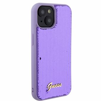 Obal Guess Sequin Script Logo Apple iPhone 15 Plus GUHCP15MPSFDGSU Purple