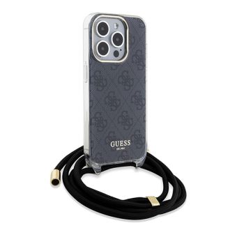 Obal Guess IML 4G Printed Crossbody Apple iPhone 15 Pro GUHCP15LHC4SEK Black