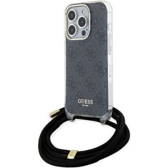 Obal Guess IML 4G Printed Crossbody Apple iPhone 15 Pro GUHCP15LHC4SEK Black