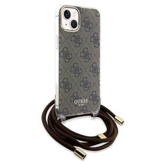 Obal Guess IML 4G Printed Crossbody Apple iPhone 15 GUHCP15SHC4SEW Brown
