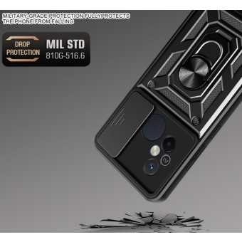 Odolné puzdro na Infinix Hot 30 Camshield Ring Armor čierne