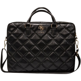 Puzdro Guess na notebook 15/16" GUCB15ZPSQSSGK PU Quilted 4G Metal Logo Computer Bag čierne