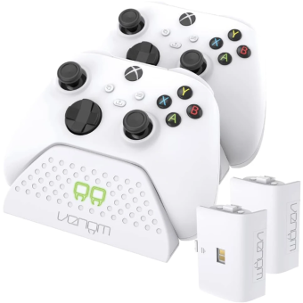 VENOM VS2871 Xbox Series S/X & One White Twin Docking Station + 2 batteries