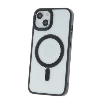 Silikónové puzdro na Apple iPhone 15 Plus Satin Clear Mag čierne