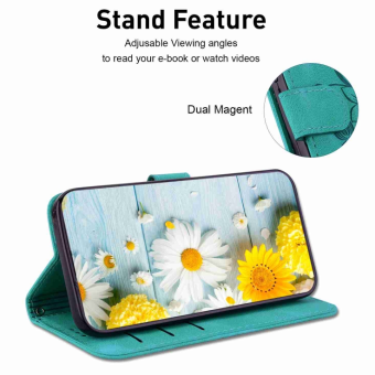 Diárové puzdro na Samsung Galaxy M13 LTE M135 MEZZO kvety zelené