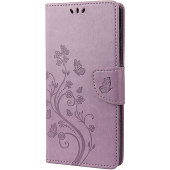Diárové puzdro na Motorola Moto G54 5G/G54 5G Power Edition MEZZO motýľ, kvety fialové