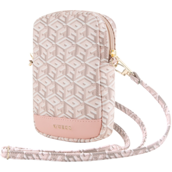Univerzálne puzdro Guess na smartfón GUWBZPGCSPGP PU G Cube Walltet Phone Bag Zipper ružové