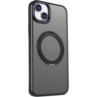 Plastové puzdro na Apple iPhone 12/12 Pro Mag Ring Rotating čierne