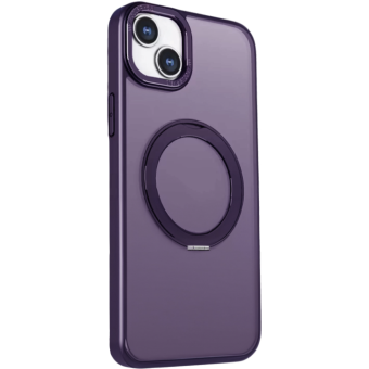 Plastové puzdro na Apple iPhone 13 Mag Ring Rotating fialové