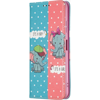 Diárové puzdro na Samsung Galaxy A22 5G A226 Notes PU Book vzor sloník